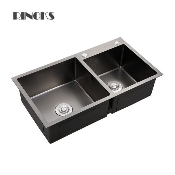 Bak cuci piring RINOKS Kitchen Sink mewah minimalis hitam nano black