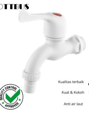 Kran Air wastafel tembok ABS putih anti air laut anti korosi 30033