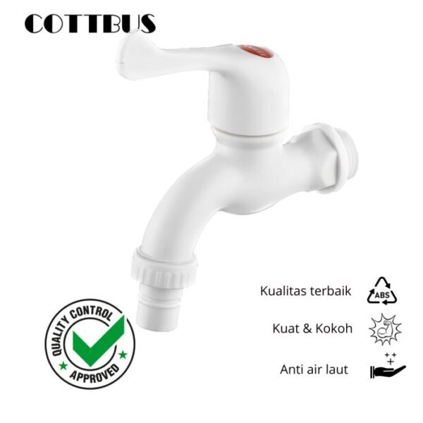 Kran Air wastafel tembok ABS putih anti air laut anti korosi 30033