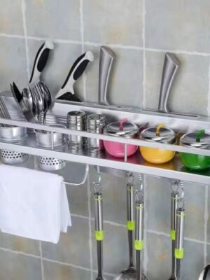 Rak Dapur Dinding Multifungsi Rak Gantung Tempat Penyimpanan Serbaguna