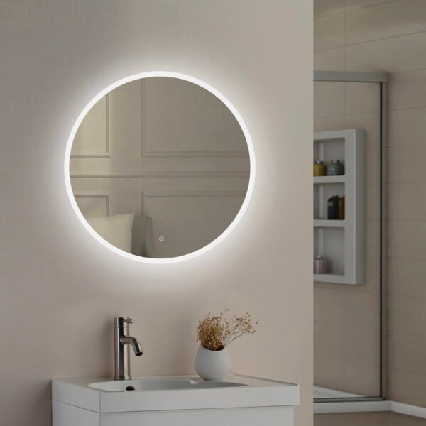 Cermin LED 3 cahaya tampilan waktu Classica Italiano J-03 touchscreen