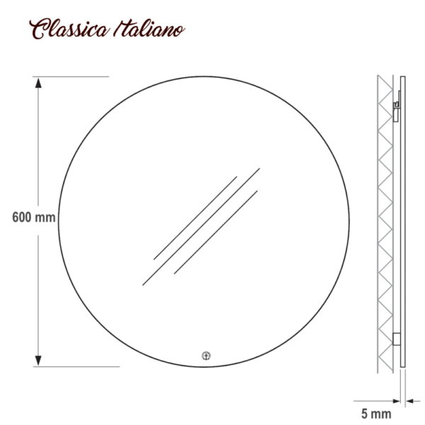Cermin LED 3 cahaya tampilan waktu Classica Italiano J-03 touchscreen