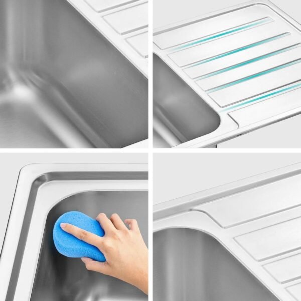 Wastafel dapur RINOKS 1 lubang sayap kithcen sink stainles tebal anti karat 80cm