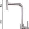 Kran dapur tarik mixer multifungsi RINOKS SD-742 panas dingin fleksibel