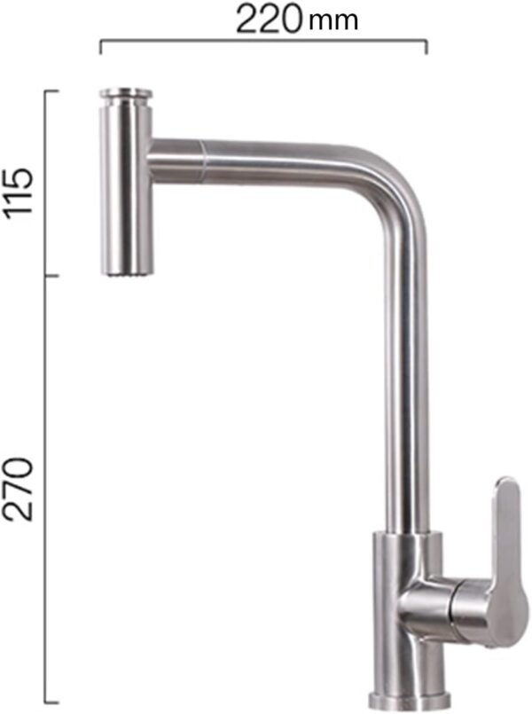 Kran dapur tarik mixer multifungsi RINOKS SD-742 panas dingin fleksibel