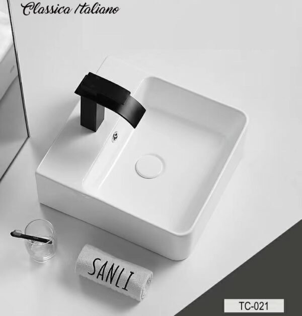 Wastafel kamar mandi modern Classica Italiano keramik putih
