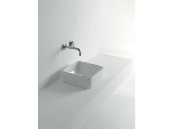 Art basin CLASSICA ITALIANO Wastafel cuci tangan keramik kotak putih anti noda