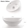 Classica Italiano Wastafel kamar mandi keramik oval mewah modern