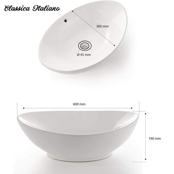 Classica Italiano Wastafel kamar mandi keramik oval mewah modern