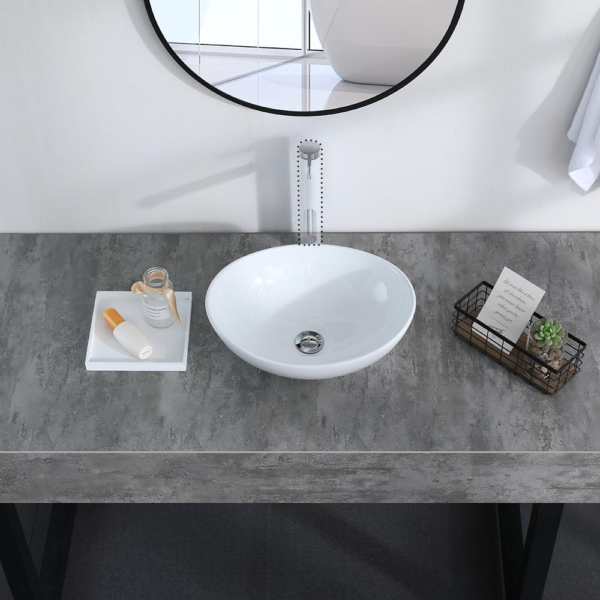 Wastafel kamar mandi keramik mewah oval Classica Italiano