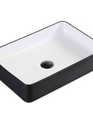 tc-233bw-gs5.jpg Classica Italiano Wastafel cuci tangan keramik kotak mewah hitam putih