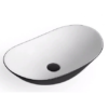Wastafel oval hitam putih keramik mewah modern