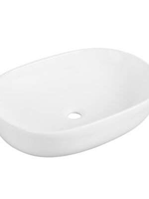 Wastafel keramik elips (oval) CLASSICA ITALIANO putih mewah anti noda