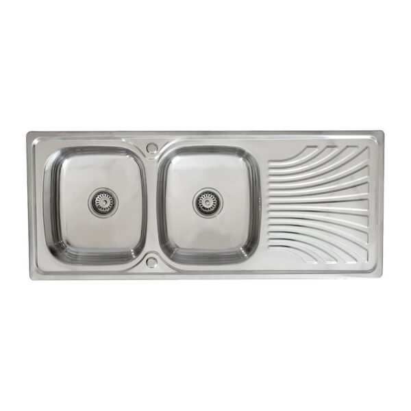 wastafel-cuci-piring-dua-lobang-DS-12050a.jpg Bak Cuci piring stainles 2 lubang dengan sayap